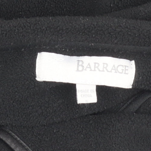 Barrage Womens Black Fleece Mid-Length Coat Size S Collared Overcoat