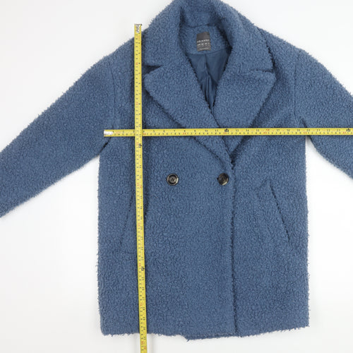 Primark Women’s Blue Mid-Length Fleece Overcoat Size 6