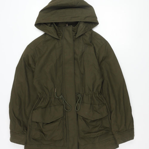 Marks and Spencer Womens Green Size 8 Parka Jacket Hooded