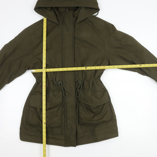 Marks and Spencer Womens Green Size 8 Parka Jacket Hooded