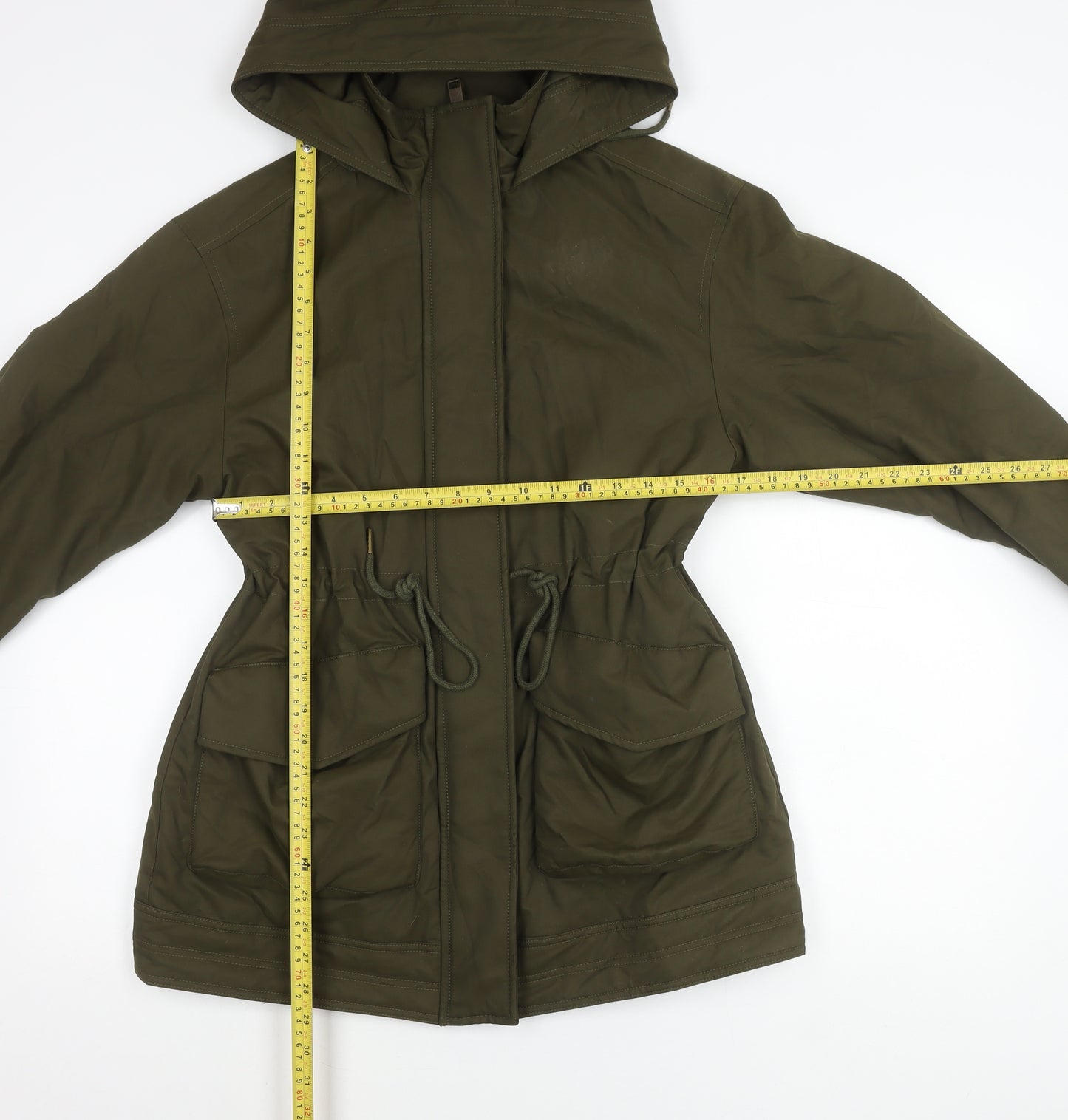 Marks and Spencer Womens Green Size 8 Parka Jacket Hooded