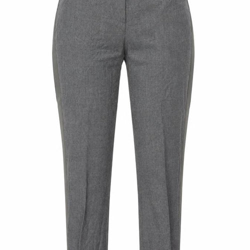 MaxMara Women’s Grey Wool Tapered Trousers Size 10 Belted Workwear
