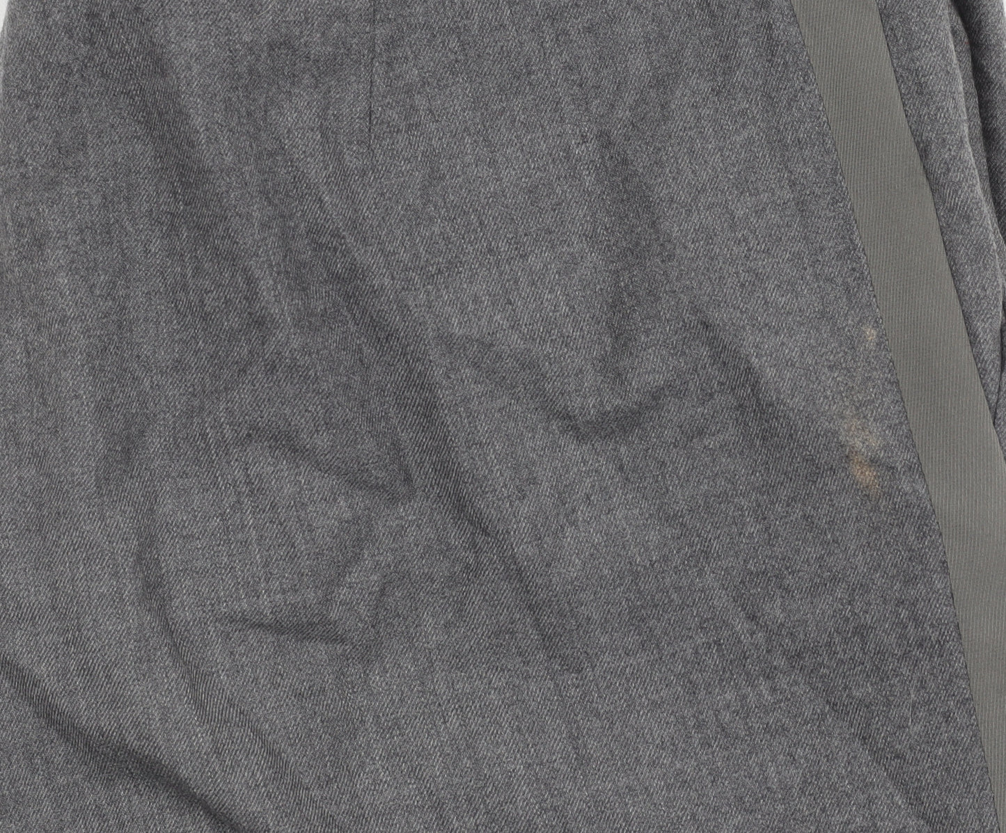 MaxMara Women’s Grey Wool Tapered Trousers Size 10 Belted Workwear