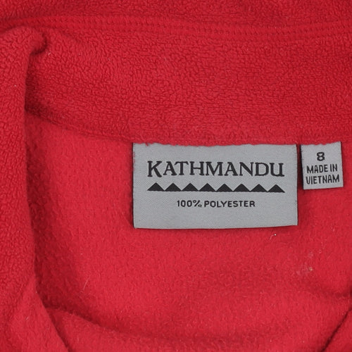 Kathmandu Womens Red Fleece Pullover Sweatshirt Size 8 UK Outdoor Hiking