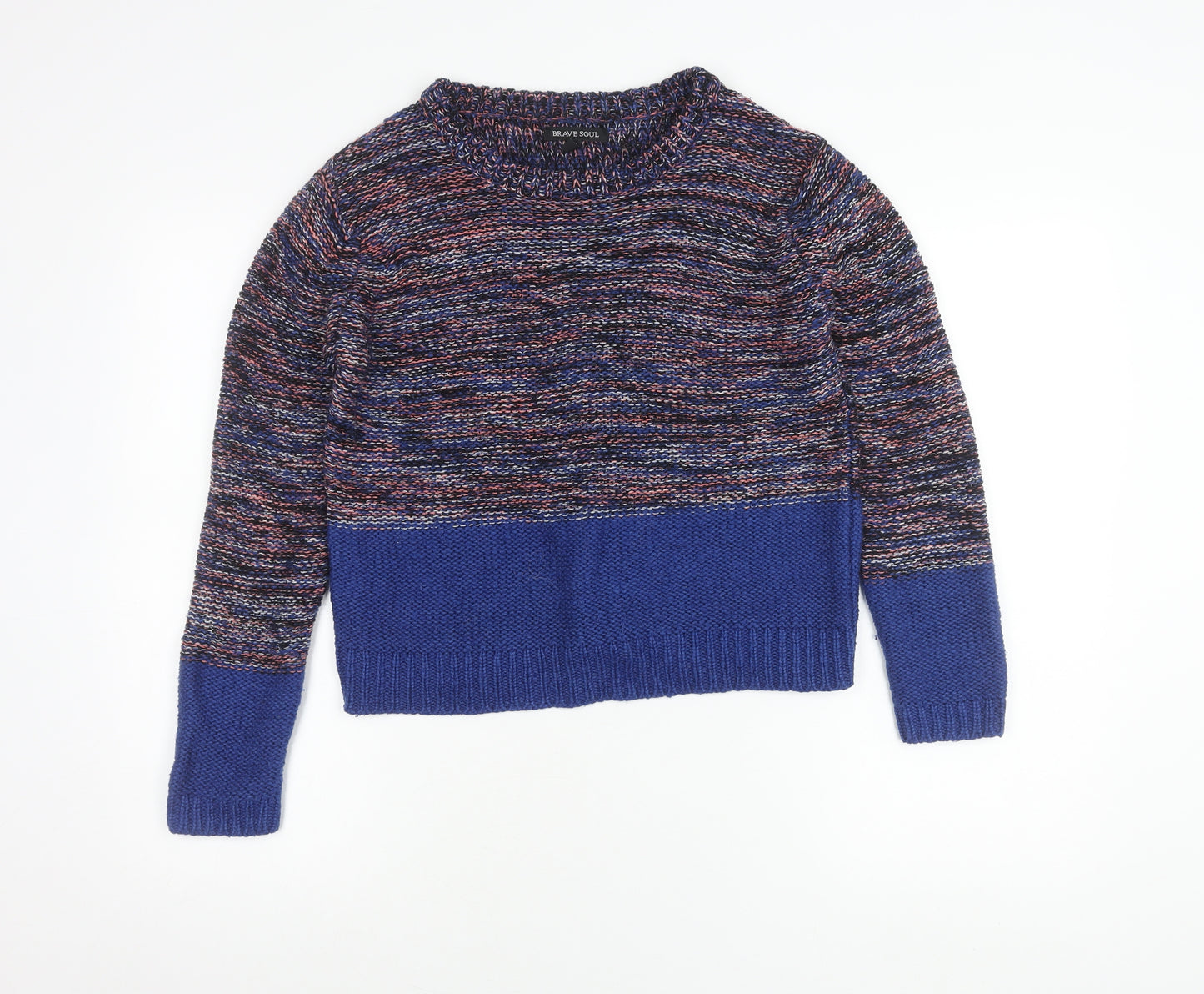 Brave Soul Womens Multicoloured Chunky Knit Jumper Size 14