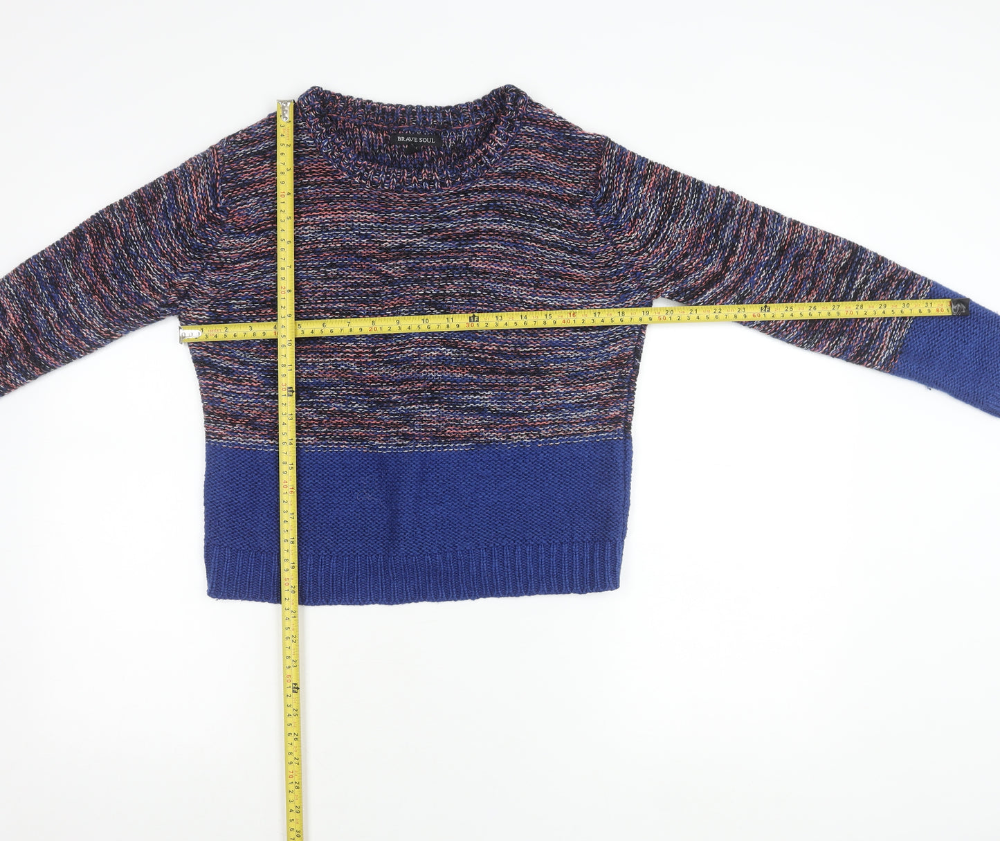 Brave Soul Womens Multicoloured Chunky Knit Jumper Size 14