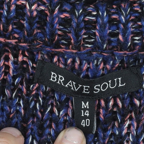 Brave Soul Womens Multicoloured Chunky Knit Jumper Size 14