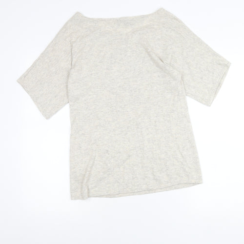 Archeologie Women’s Beige Beaded Boat Neck Knit T-Shirt Size M