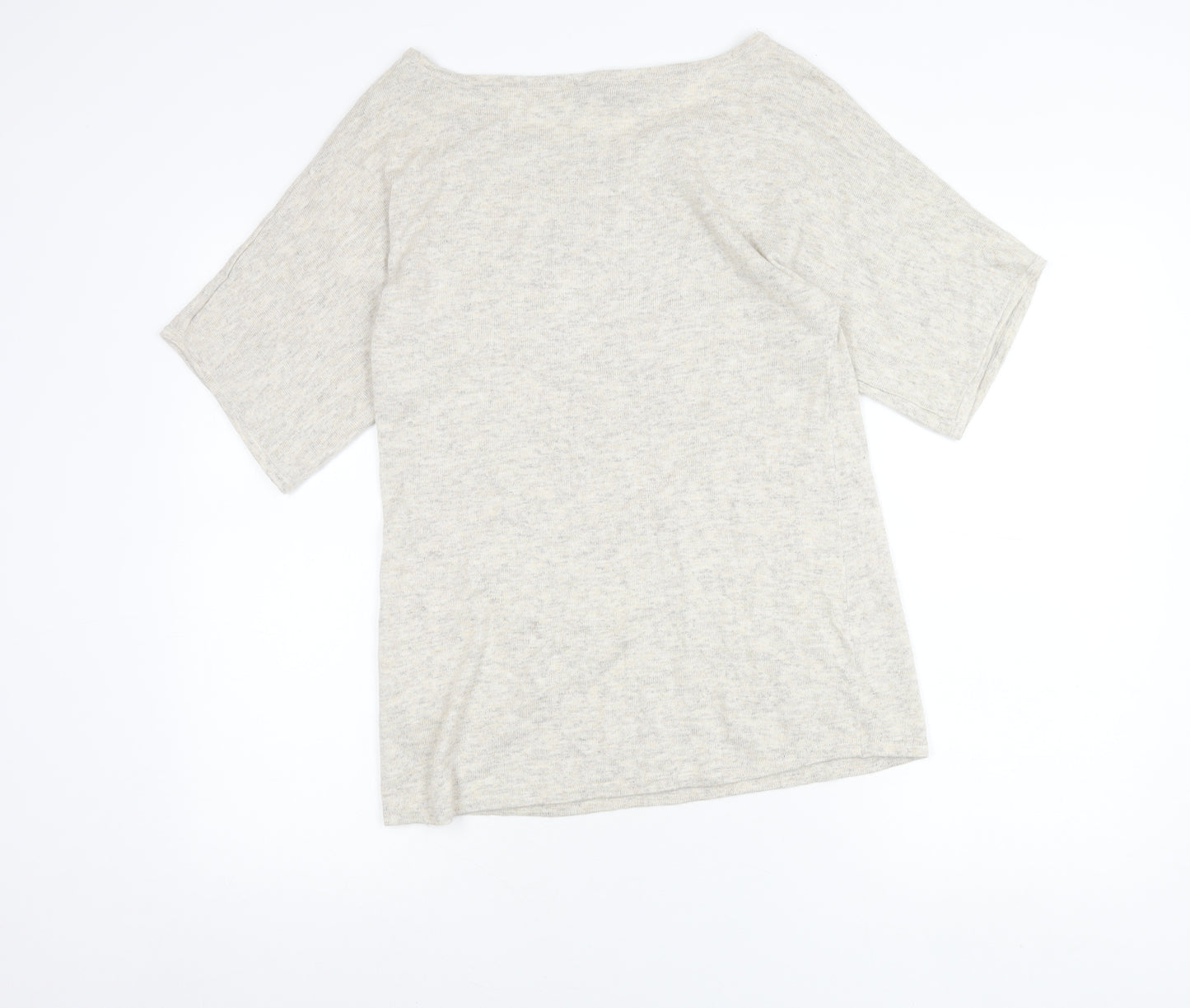 Archeologie Women’s Beige Beaded Boat Neck Knit T-Shirt Size M
