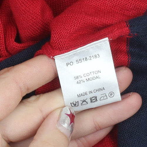 Hush Women's Red V-Neck Knit Jumper XL Cotton Blend