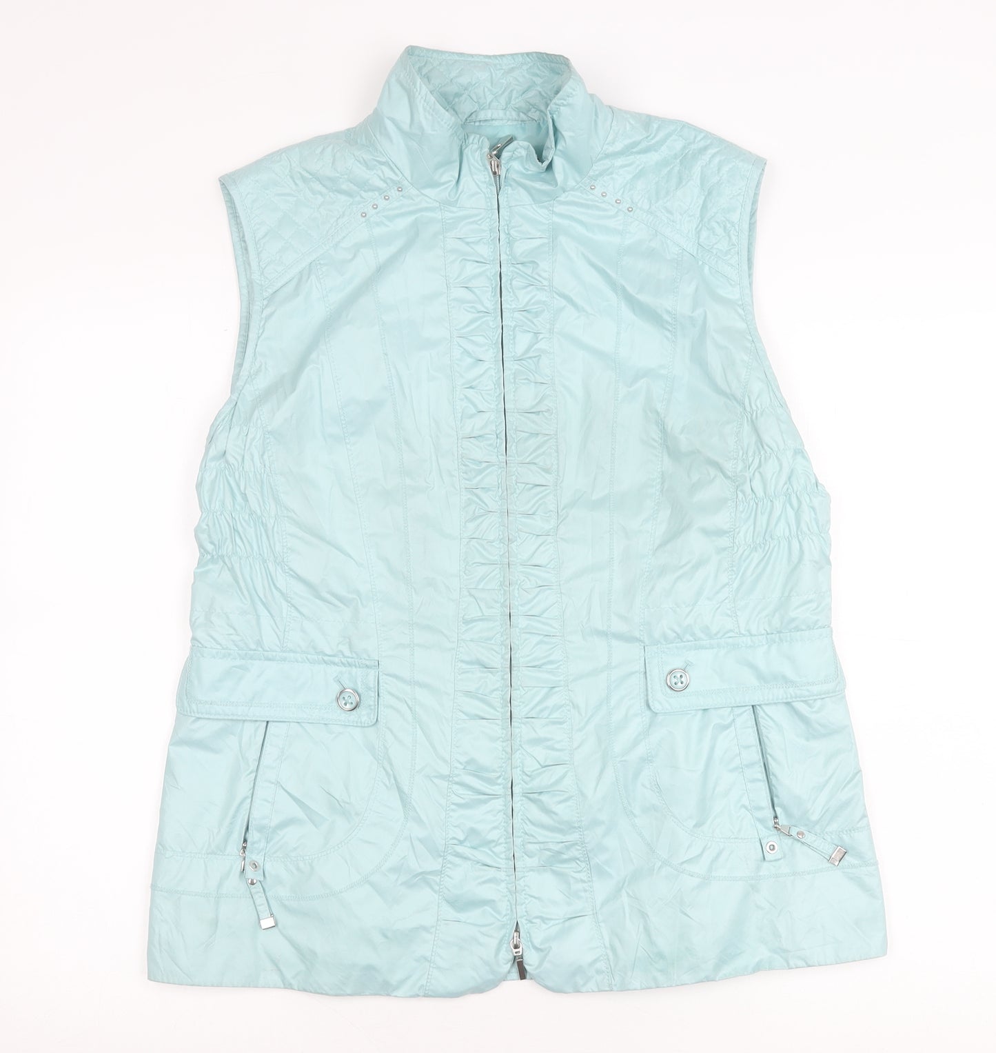 Gerry Weber Women’s Blue Sleeveless Waistcoat Size 14 Lightweight Puffer