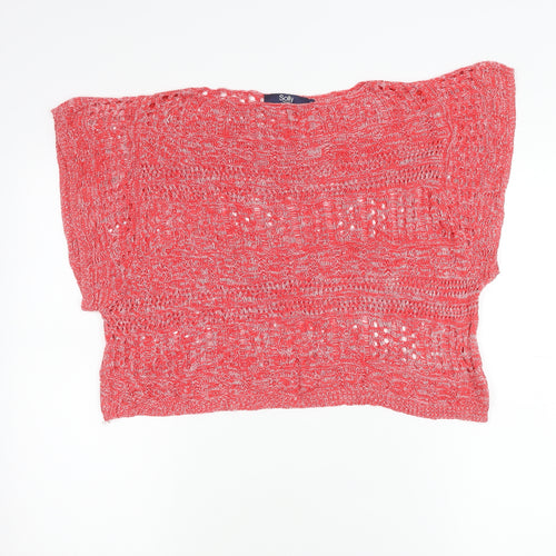 Allen Solly Womens Red XS Knit Viscose Blouse Summer Top