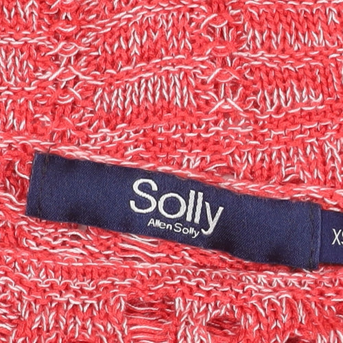 Allen Solly Womens Red XS Knit Viscose Blouse Summer Top