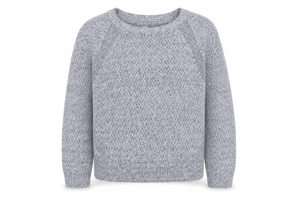 Front view of John Lewis Women’s Blue Knit Crew Neck jumper XL