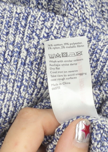 John Lewis Women’s Blue Knit Crew Neck Pullover Jumper XL