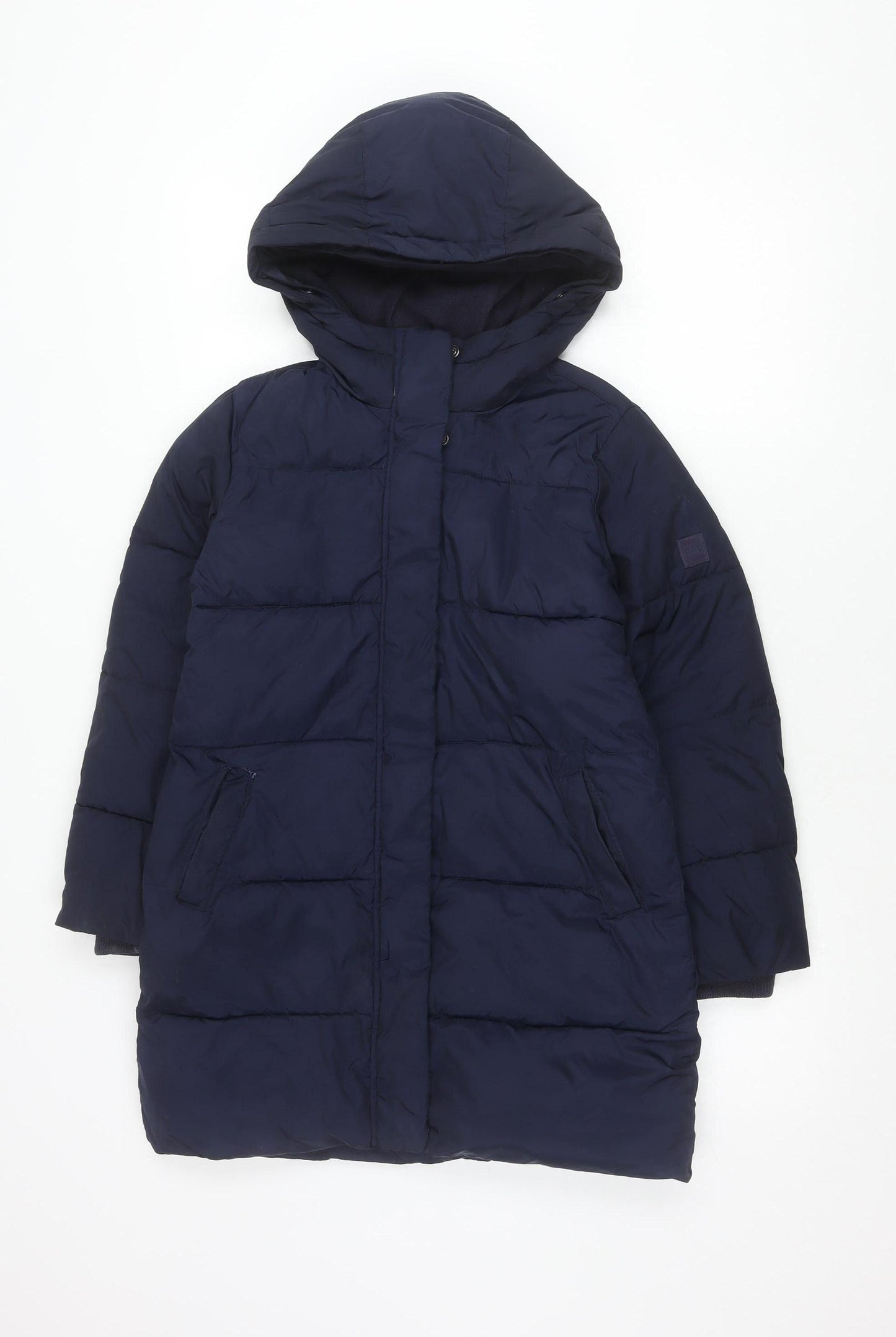 Gap Kids Girls Blue 10-11 Years Long Hooded Puffer Jacket Coat Winter