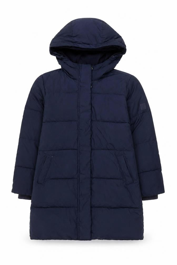 Gap Kids Girls Blue 10-11 Years Long Hooded Puffer Jacket Coat Winter