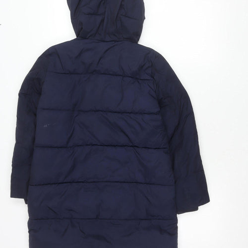 Gap Kids Girls Blue 10-11 Years Long Hooded Puffer Jacket Coat Winter