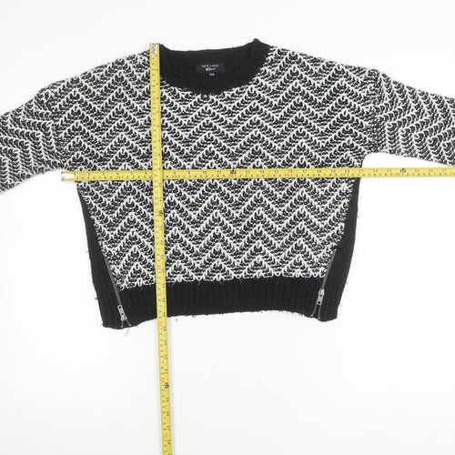 New Look Girls Black Chevron Knit Acrylic Pullover Jumper 14-15Y