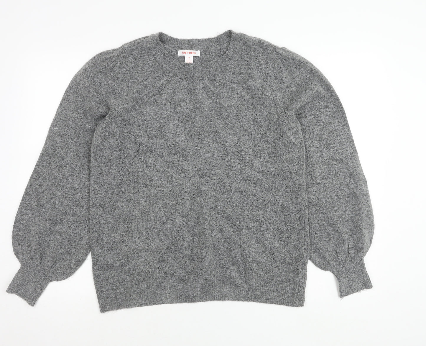 Joe Fresh Women’s Grey Pullover Jumper Size L Crew Neck Knitwear