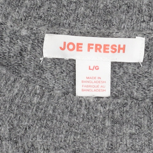 Joe Fresh Women’s Grey Pullover Jumper Size L Crew Neck Knitwear