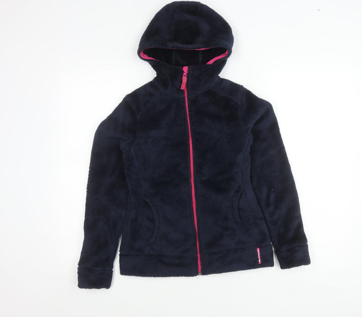 Decathlon Girls Blue 14 Years Fleece Hooded Full Zip Jacket