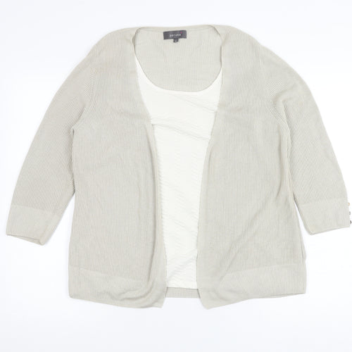 Marks and Spencer Per Una Women’s Beige Cardigan Size 16 Open Knit