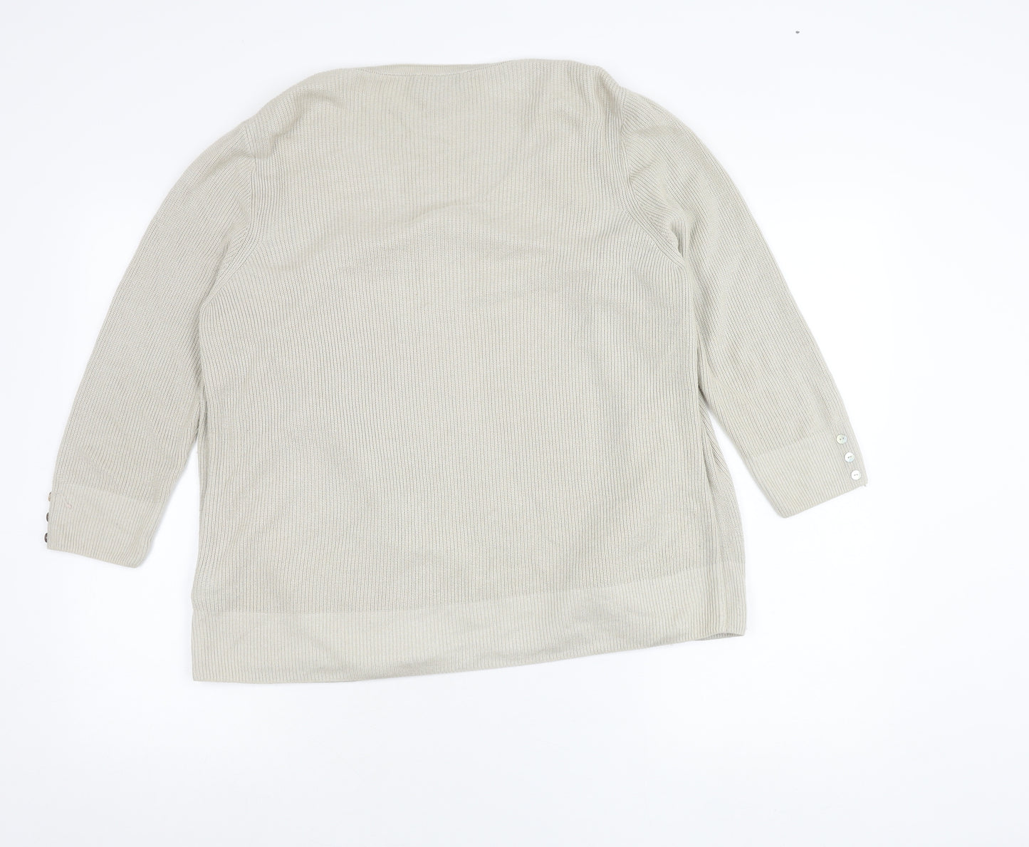 Marks and Spencer Per Una Women’s Beige Cardigan Size 16 Open Knit