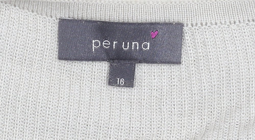 Marks and Spencer Per Una Women’s Beige Cardigan Size 16 Open Knit