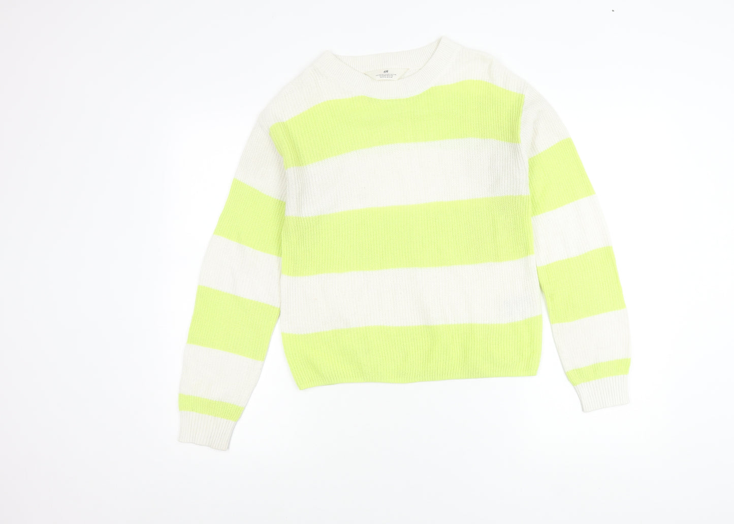 H&M Teens Multicoloured Striped Pullover Jumper Size 14 Acrylic Knit