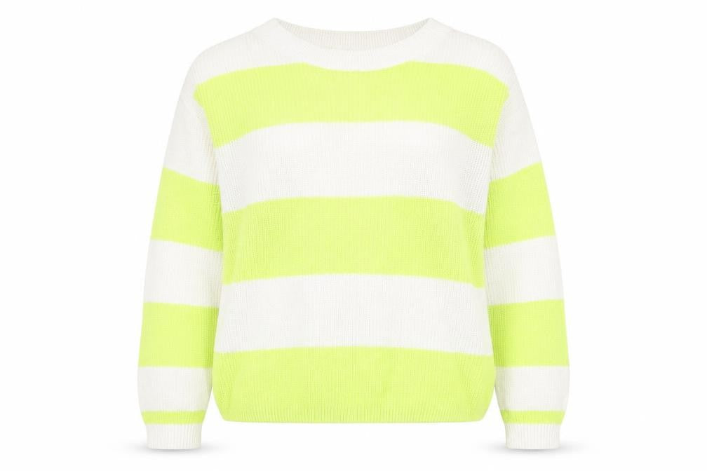Front view of H&M Teens Multicoloured Striped jumper, size 14, Acrylic Knit
