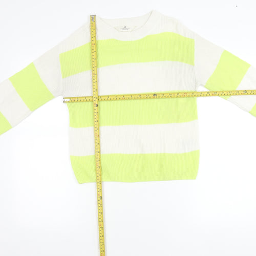 H&M Teens Multicoloured Striped Pullover Jumper Size 14 Acrylic Knit