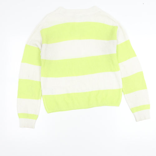 H&M Teens Multicoloured Striped Pullover Jumper Size 14 Acrylic Knit