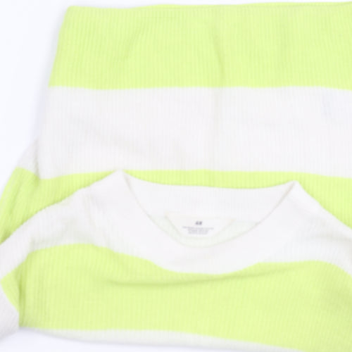 H&M Teens Multicoloured Striped Pullover Jumper Size 14 Acrylic Knit