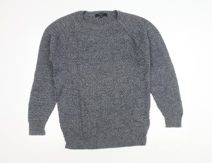 New Look Men Grey Cotton Crew Neck Pullover Jumper Size M