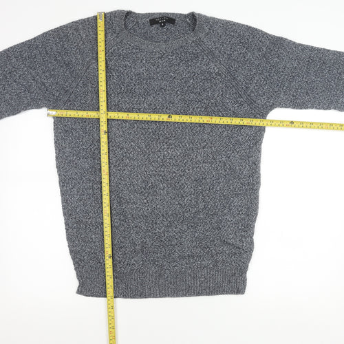 New Look Men Grey Cotton Crew Neck Pullover Jumper Size M