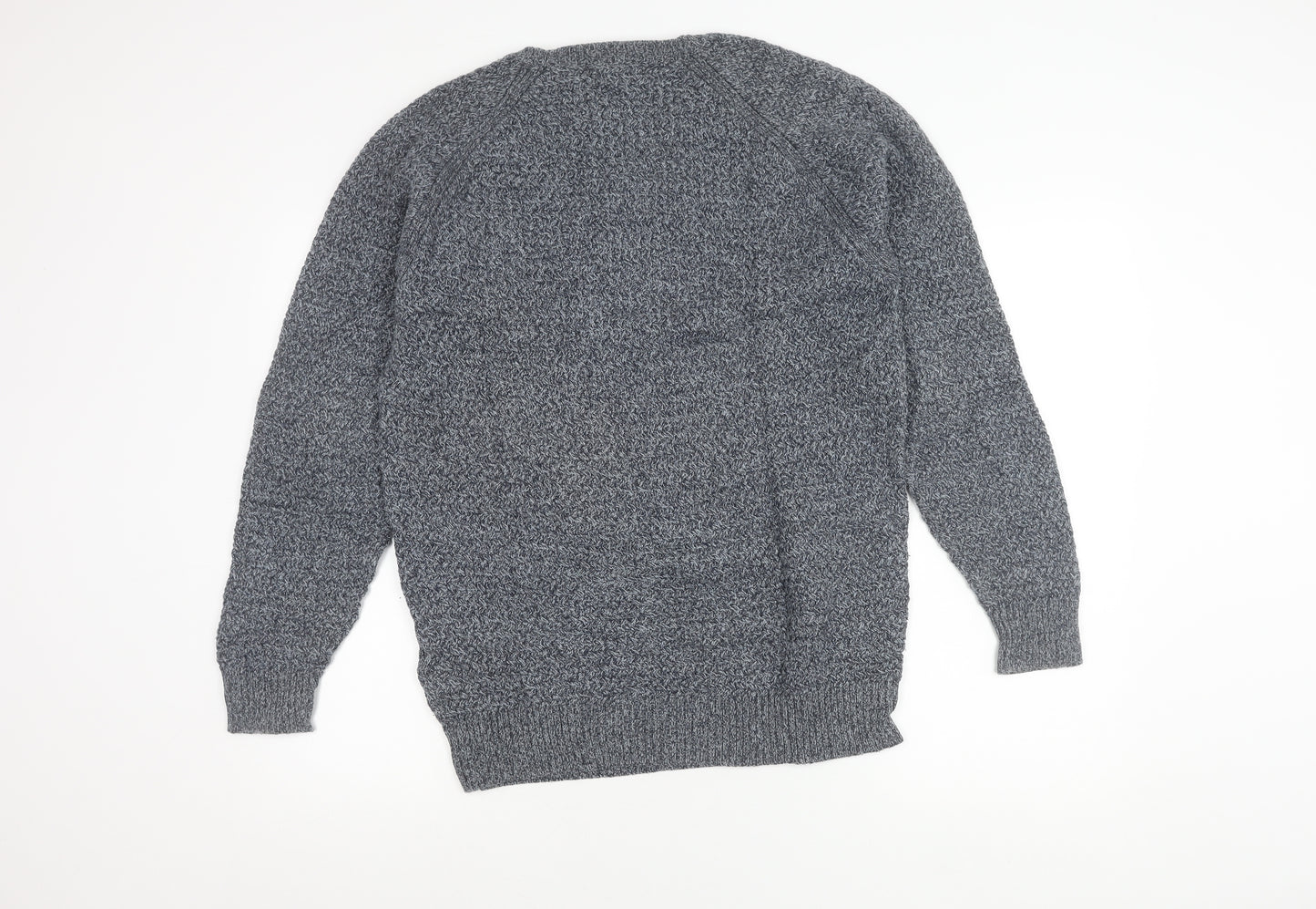 New Look Men Grey Cotton Crew Neck Pullover Jumper Size M