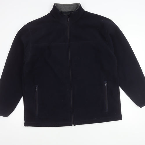 Marks and Spencer Men's Navy Blue Fleece Jacket L 41-43" Full Zip Pockets