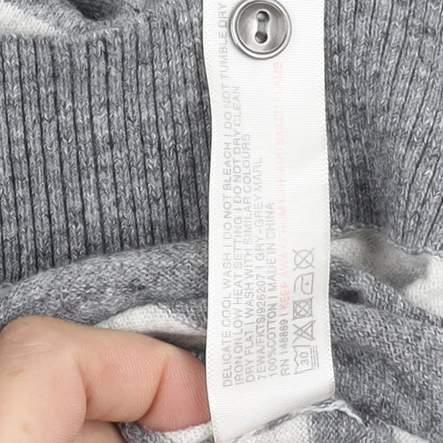 Fat Face Womens Grey Striped Knit Pullover Jumper Size 8