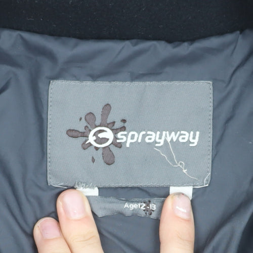 Sprayway Boys Black Full Zip Fleece Jacket Age 12-13 Years Outdoor Coat