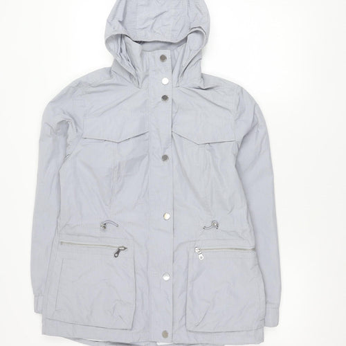 Marks and Spencer Women’s Grey Parka Jacket Size 12 Hooded Pockets