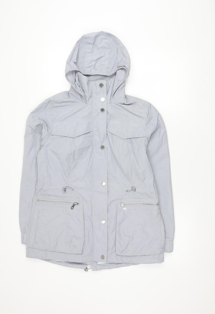 Marks and Spencer Women’s Grey Parka Jacket Size 12 Hooded Pockets
