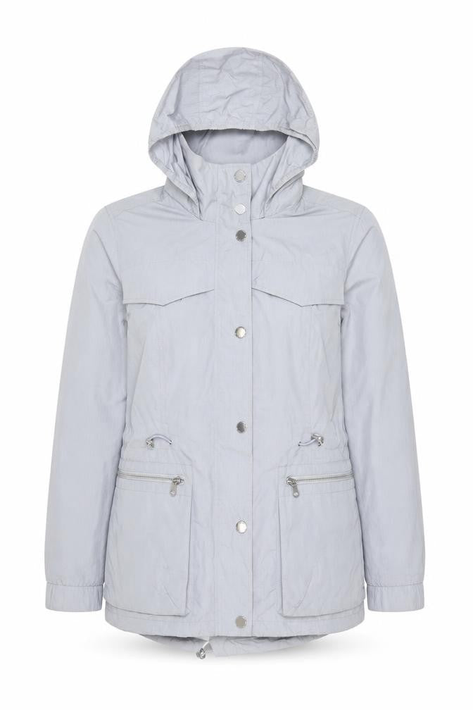 Marks and Spencer Women’s Grey Parka Jacket Size 12 Hooded Pockets