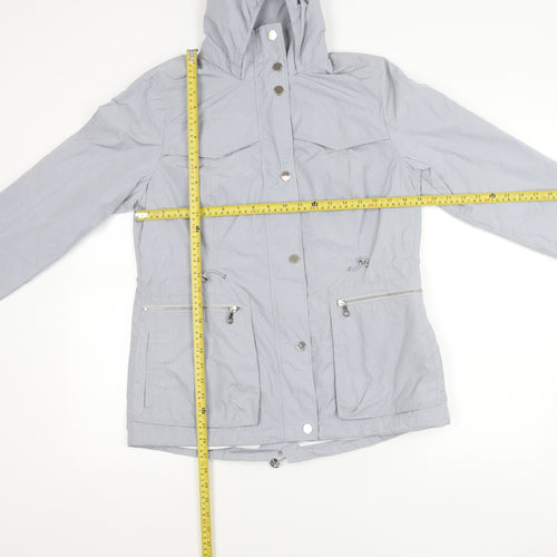 Marks and Spencer Women’s Grey Parka Jacket Size 12 Hooded Pockets