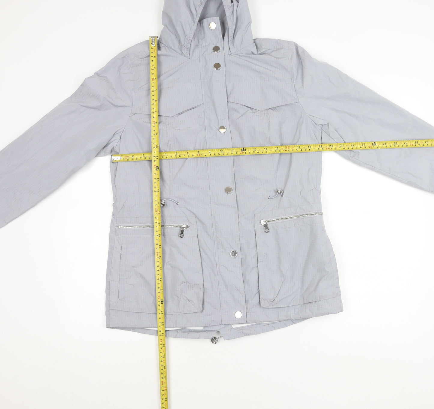 Marks and Spencer Women’s Grey Parka Jacket Size 12 Hooded Pockets