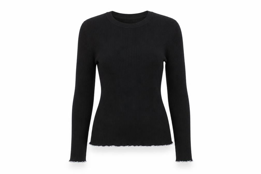 H&M Divided Womens Black Size 12 Slim Fit Knit Long Sleeve Jumper