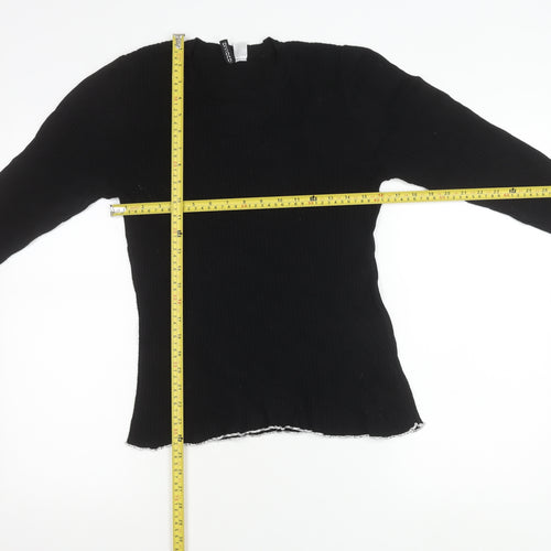 H&M Divided Womens Black Size 12 Slim Fit Knit Long Sleeve Jumper