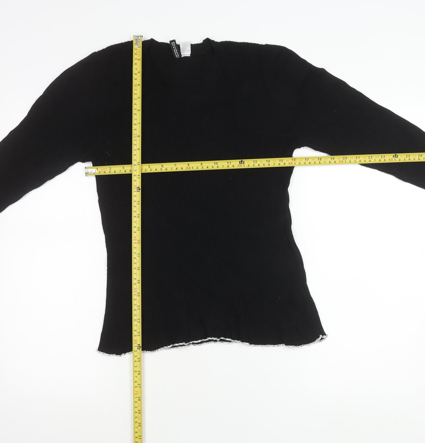 H&M Divided Womens Black Size 12 Slim Fit Knit Long Sleeve Jumper