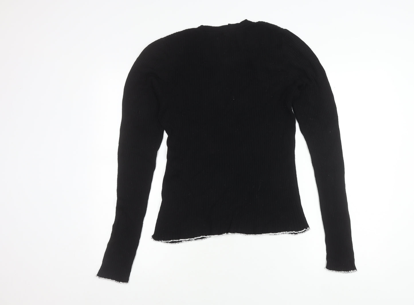 H&M Divided Womens Black Size 12 Slim Fit Knit Long Sleeve Jumper