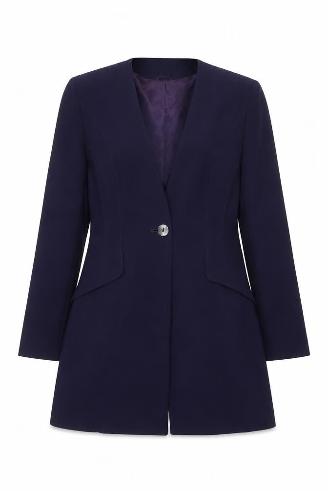 Front view of Classics Collection Women’s Blue Wool Blend Suit Jacket, size UK 12